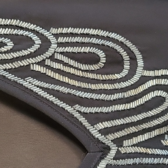 Sheer sleeveless blouse with silver beaded design - Picture 3 of 3